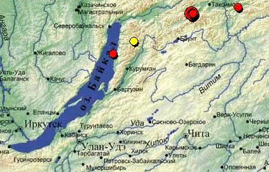 Байкальская геофизическая служба карта землетрясений