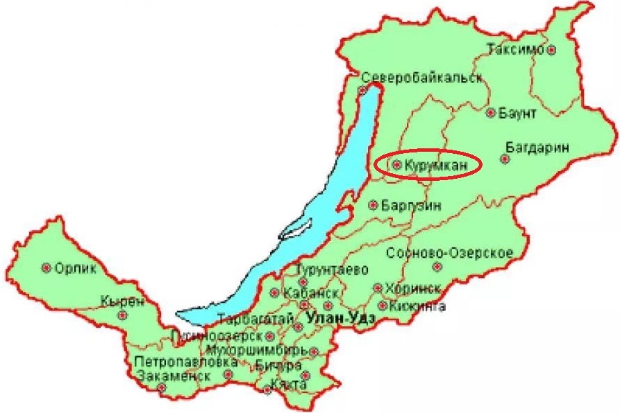 Географическая карта бурятии