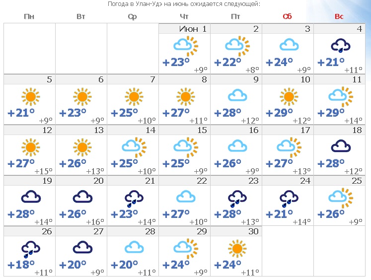 Карта погоды улан удэ